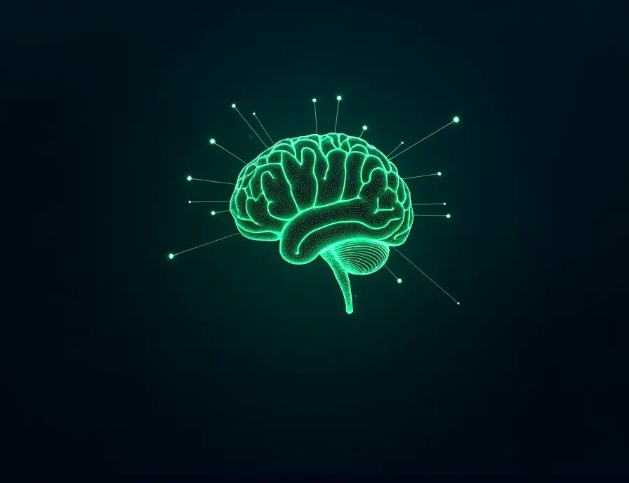 AI Solutions — neural network on navy background