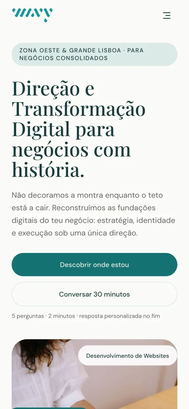 Website oficial da Wavy — versão telemóvel