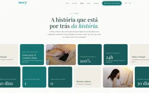 Página Sobre, onde a história da marca passou a estar escrita